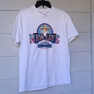 Vintage New Life for a New Millennium Christian Y2K shirt. Size M. C270​​​​​